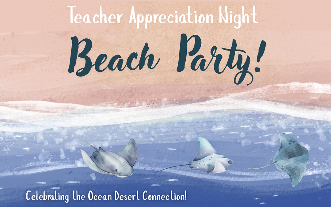Graphic of animals relaxing in the deseert, beach-style